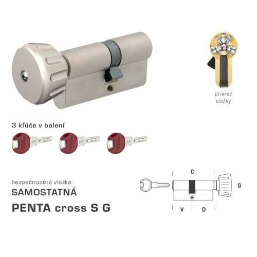 DK - PENTA cross S G - s gombíkom Nikel matný