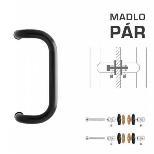 WA - MADLO M2 WA/A-S-SKLO pár Čierna matná