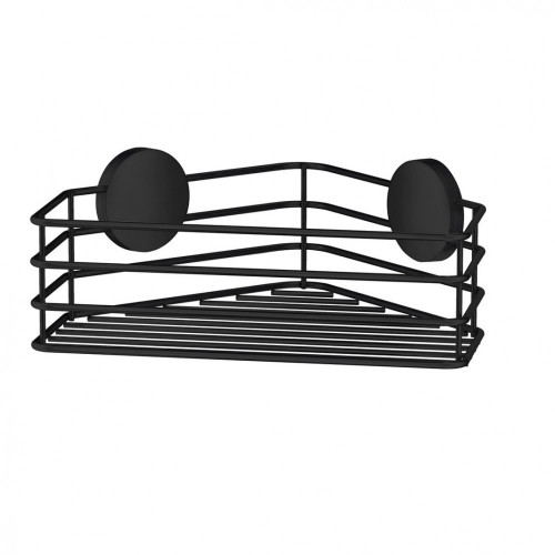 SO - BB - BB1201 - Rohový košík do sprchy samolepiaci Čierna matná