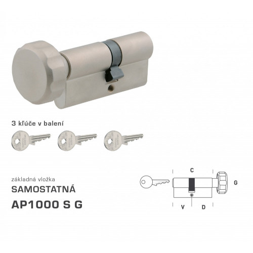 DK - AP1000 S G - s gombíkom Nikel matný