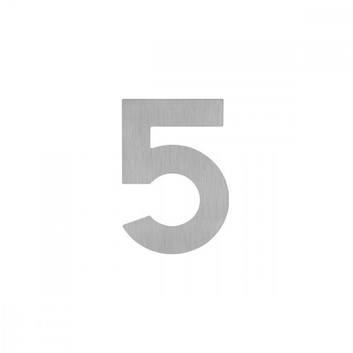 LR - DOMOVÁ ČÍSLICA "5" - 60 mm - nalepovacia Nerez matná