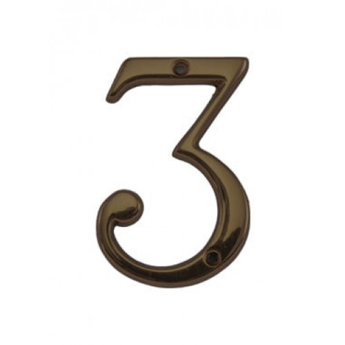 MPK - DOMOVÁ ČÍSLICA "3"- 80 mm Bronz matný