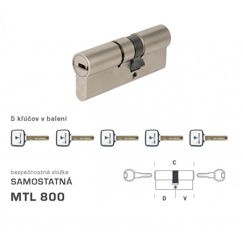 MTL - Mul-T-Lock MTL800 S obojstranná BSZ Nikel matný