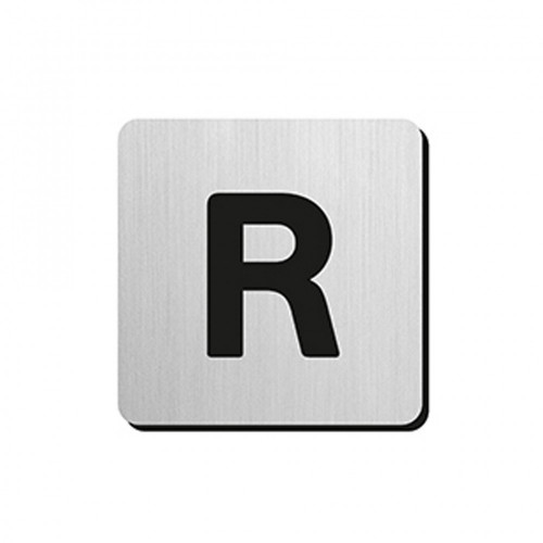 JNF - PIKTOGRAM PÍSMENO "R" - IN.34.300 - 75 mm - nalepovacie Nerez matná