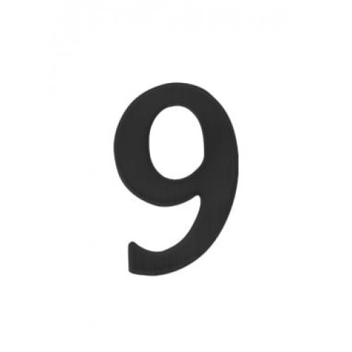 SO - BB - BB989 - DOMOVÁ ČÍSLICA "9" - 50 mm - nalepovacia Čierna matná